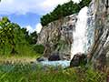beautiful waterfall in 3D environment.